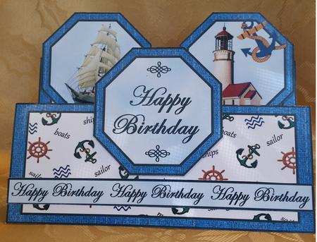 Double Tent Cards- Ship Ahoy! by Deloraine Neubauer