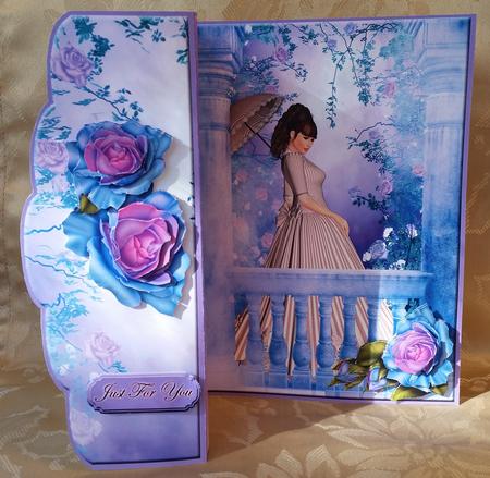 Scalloped Edge Fold Back Card- Pretty Lady by Deloraine Neubauer