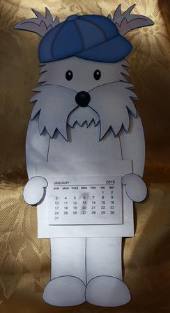 3D on the Shelf Everlasting Calendar Kit - Little Westie Dog by Deloraine Neubauer