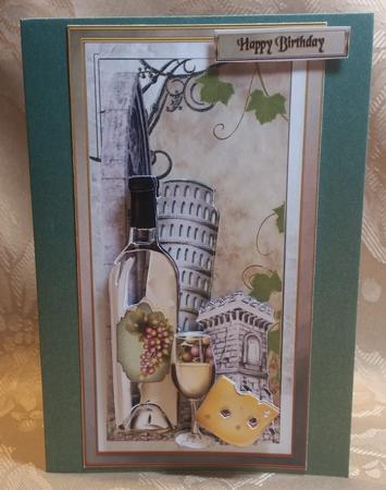 Wine and Cheese.2 Male Card by Deloraine Neubauer