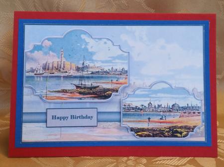 Harbour Scene Card with Toppers by Deloraine Neubauer