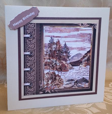 Wood Art Scene Card with Shaped Layers by Deloraine Neubauer
