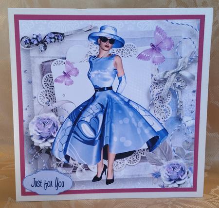 Blue Dress Quick Card by Deloraine Neubauer