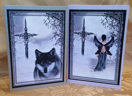 Two Dark Fantasy Card Fronts by Deloraine Neubauer