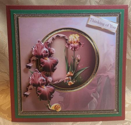 Iris Dreams 7x7 Card with Decoupage by Deloraine Neubauer