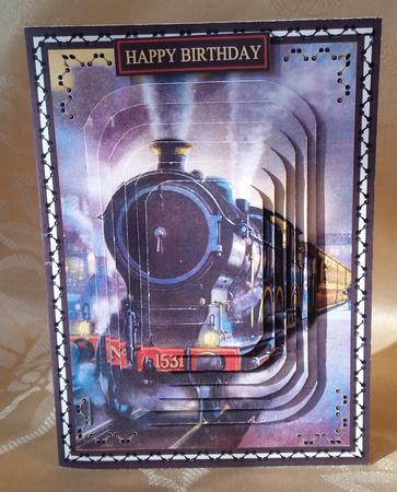Steam Train 5x7 Cut & Fold Card Minikit by Deloraine Neubauer
