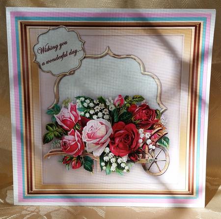 Vintage Flower Basket Topper 3 by Deloraine Neubauer