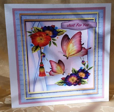 Birthday Wishes with Butterflys and Flowers  by Deloraine Neubauer