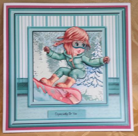Snowboarding (christmas or Birthday) 7.5 x 7.5 Mini Kit by Deloraine Neubauer