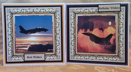 Planes Flying in Sunset Toppers with Sentiment Tags by Deloraine Neubauer