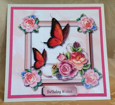 English Roses with Fierce Butterfly's  by Deloraine Neubauer