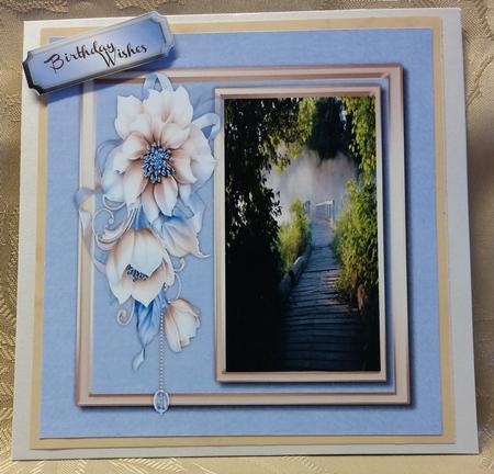 Stunning Roses in Blue and Craem  by Deloraine Neubauer