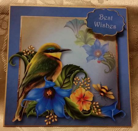 Beautiful Green Birdsong 8x8 Quick Topper by Deloraine Neubauer