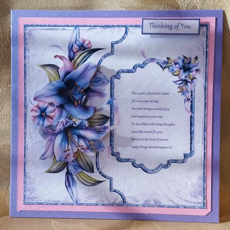 Winter Lily 7x7 Card with Decoupage by Deloraine Neubauer