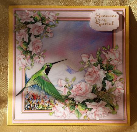 Lovely Hunning Bird and Alpine Meadows  by Deloraine Neubauer