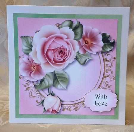 Pretty Pink Roses 8x8 Quick Topper by Deloraine Neubauer
