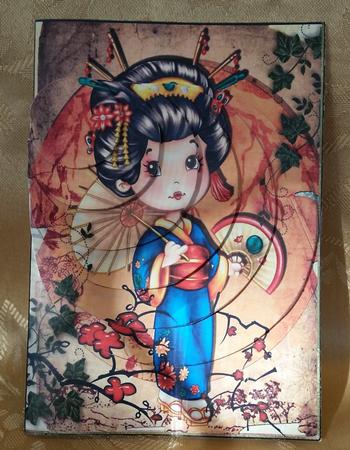 Oriental Beauty Off-center Pyramid Card & Envelope Kit by Deloraine Neubauer