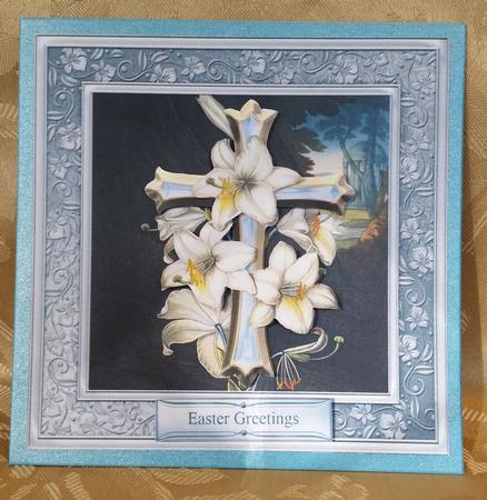 Flower Cross Topper with Decoupage by Deloraine Neubauer