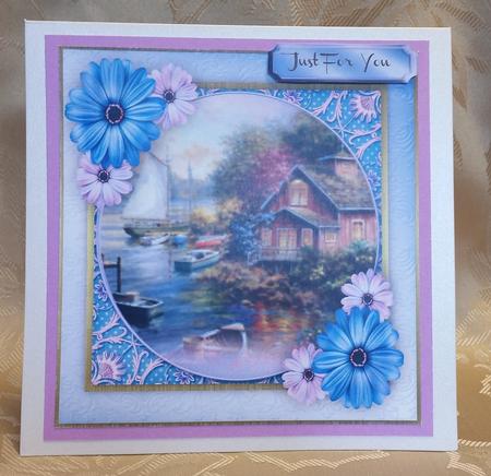 Lovely Water Scene and Daisy's  by Deloraine Neubauer