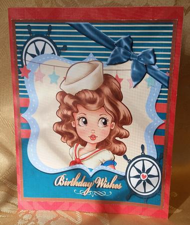 Cute Sailor Girl - Birthday Wishes #3 by Deloraine Neubauer
