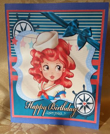 Cute Sailor Girl - Happy Birthday #1 by Deloraine Neubauer