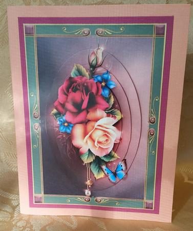 Beautiful Framed Summer Roses with Pyramage by Deloraine Neubauer