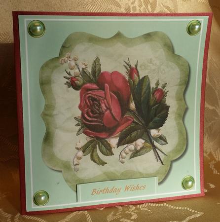 Lovely Vintage Roses on a Bracket Mat by Deloraine Neubauer