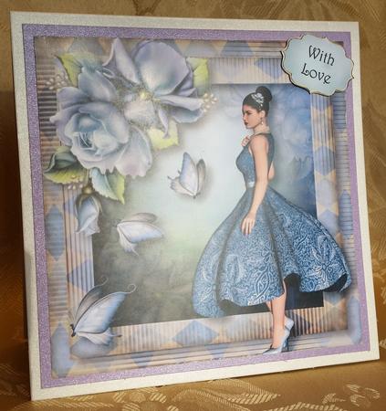 Floral & Flutters - Blue Beauty 8x8 Quick Topper by Deloraine Neubauer