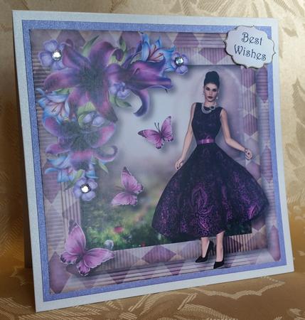 Floral & Flutters - Purple Beauty 8x8 Quick Topper by Deloraine Neubauer