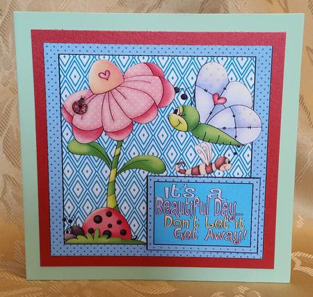 Blue Its a Beautiful Day Card Front 2 by Deloraine Neubauer