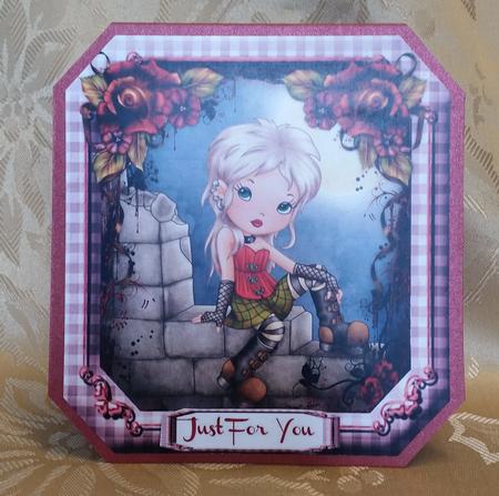Lovely Gothic Girl and Roses  by Deloraine Neubauer