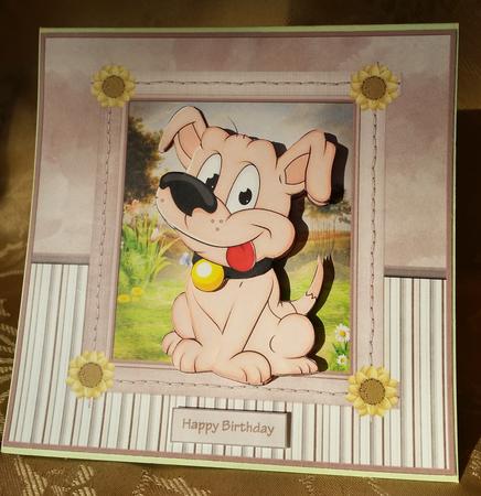 Cooper the Puppy 8x8 C Ard and Decoupage by Deloraine Neubauer