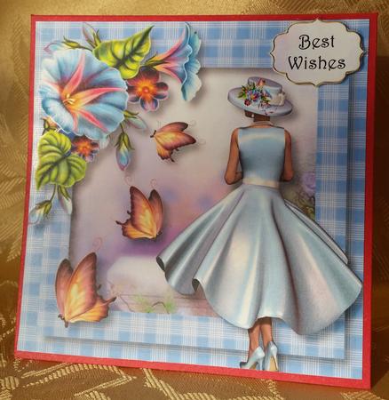 Floral & Flutters - Bright Blue Beauty 8x8 Quick Topper by Deloraine Neubauer