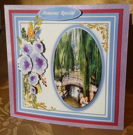 Lovely Bridge and Weeping Willows by Deloraine Neubauer