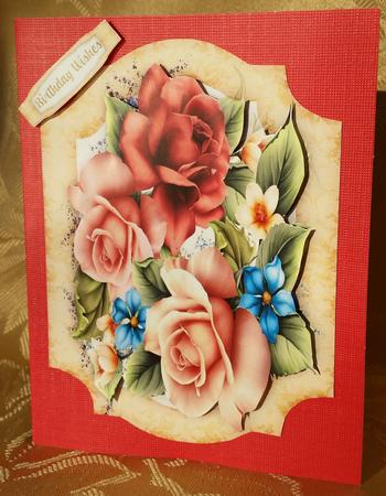 Beautiful Summer Roses in a Bracket Frame  by Deloraine Neubauer