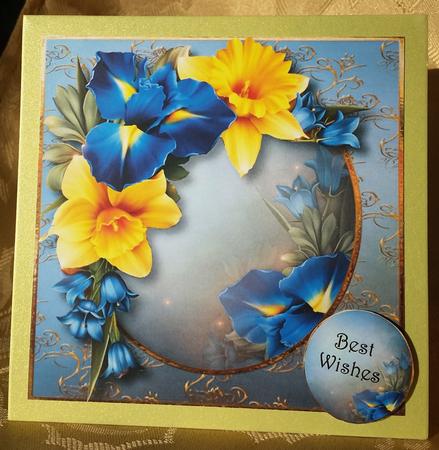 Spring Iris Bouquet 8x8 Quick Topper by Deloraine Neubauer