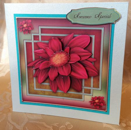 Dahlia Nouveau 6x6 Card Front by Deloraine Neubauer
