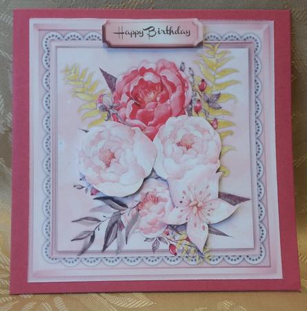 Beautiful Water Coloured Peonies and Star Flowers  by Deloraine Neubauer
