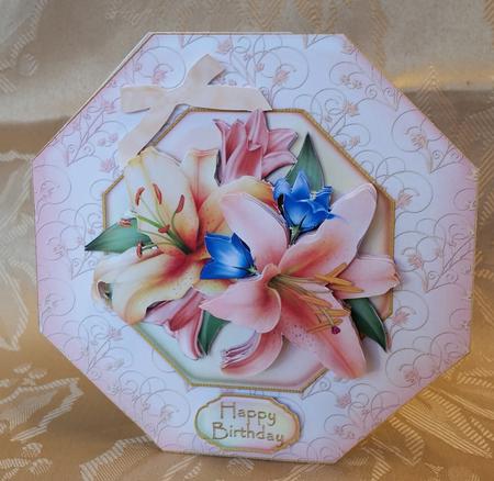 Pastel Lilies Large Octagonal Card Kit by Deloraine Neubauer