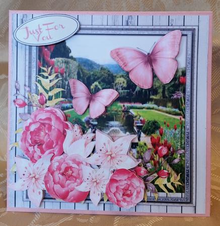 8x8 Mini Kit, Pink Roses and Star Flowers  by Deloraine Neubauer