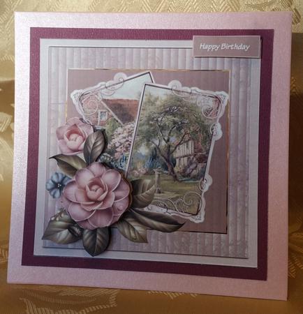 Country Cottage 7x7 Card with Decoupage by Deloraine Neubauer