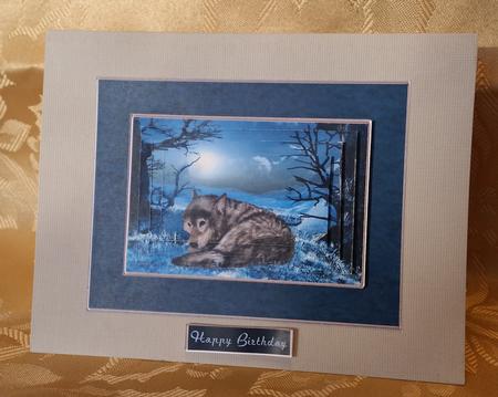Moonlit Winter Wolf Pyramid by Deloraine Neubauer