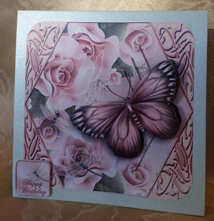 Cardtopper Lovely Butterfly Soft Pink 408 by Deloraine Neubauer