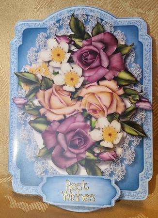 Print, Cut, and Fold, Beautiful Lilac and Cream Roses  by Deloraine Neubauer