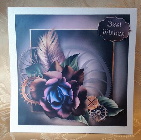Steampunk Rose 8x8 Quick Topper by Deloraine Neubauer