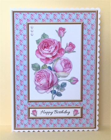 Lovely Shabby Chic Roses Birthday Topper by Deloris Thiede