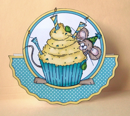Wobble Card - Sneaky Mouse Birthday - Sassy Cheryl by Deloris Thiede