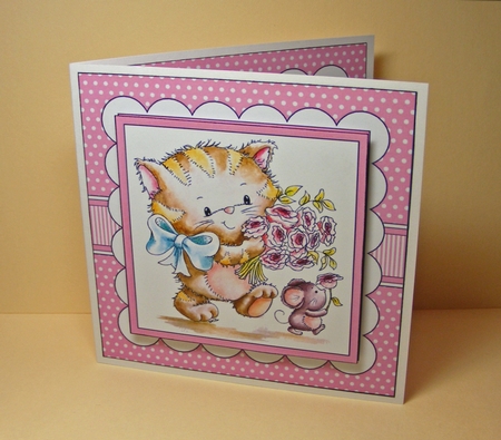 Wishing You A Pawsitively Purrfect Birthday Topper & Insert by Deloris Thiede