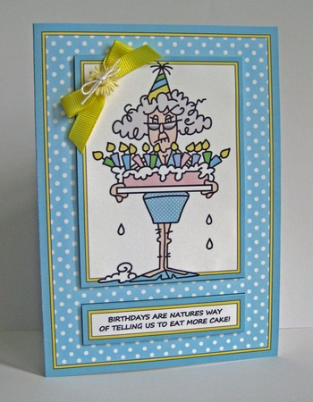 Stella - Print Cut Fold - Birthdays Are Natures Way (Blue/Yellow) by Deloris Thiede