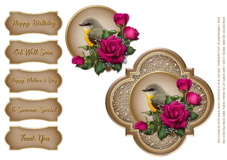 Lovely Roses Easel Card Plus Envelope Mini Kit by Deloris Thiede
